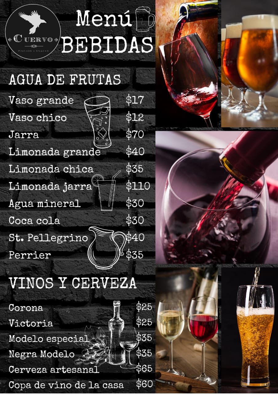 Carta de Cuervo Pinchos & Snacks  en Morelia , Michoacán  — página 12